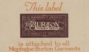 Montague Burton label